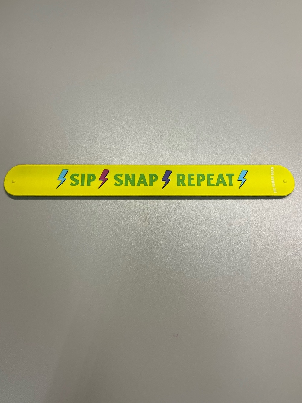 Human Bean - Sip Snap Repeat Neon Yellow Slap Bracelet